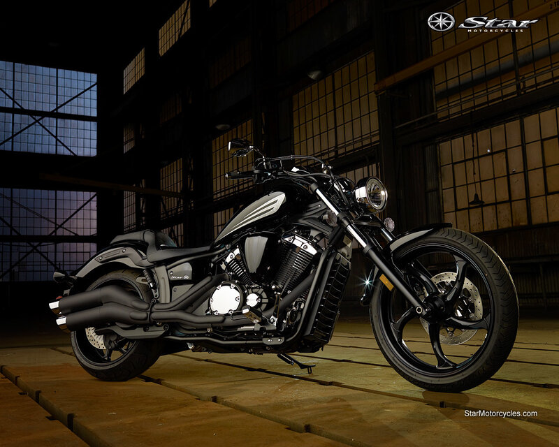 Black Cruiser Motorcycle — Dramatic, Photograph