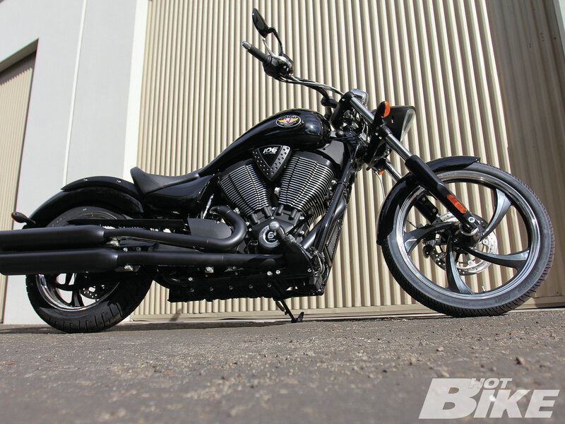 Black Cruiser Motorcycle — Neutral, Afternoon
