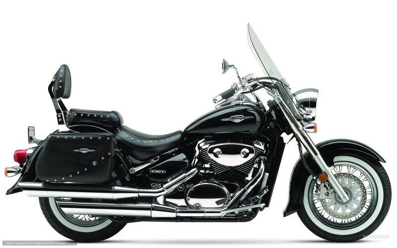 Black Cruiser Motorcycle — Neutral, Photograph, Saddlebags, Windshield, Chrome Exhaust