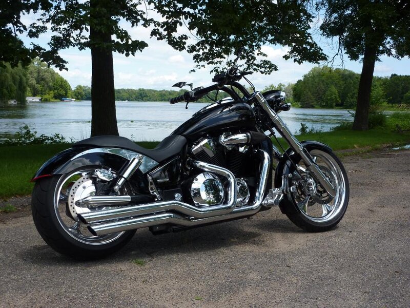 Black Cruiser Motorcycle — Serene, Afternoon, Photograph