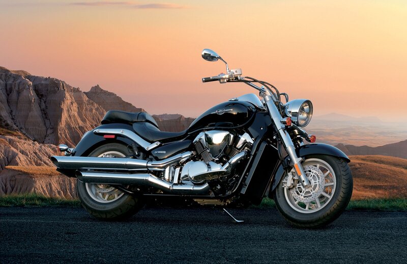 Black Cruiser Motorcycle — Serene, Sunset