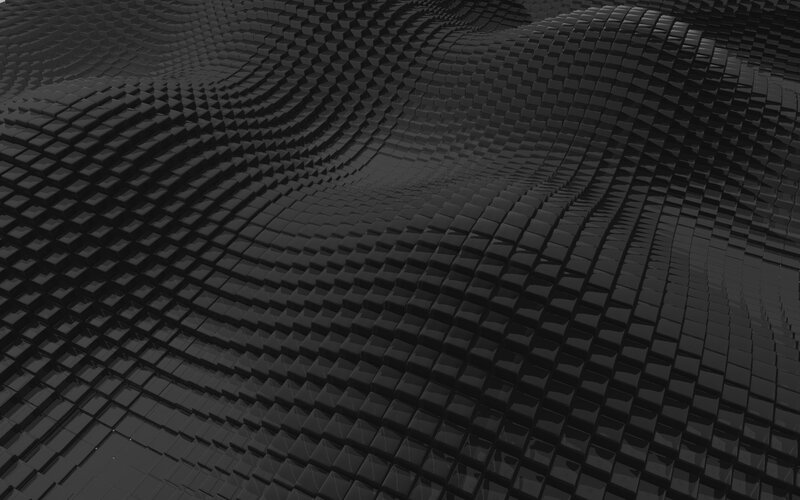 Black Cube Grid Surface — Abstract