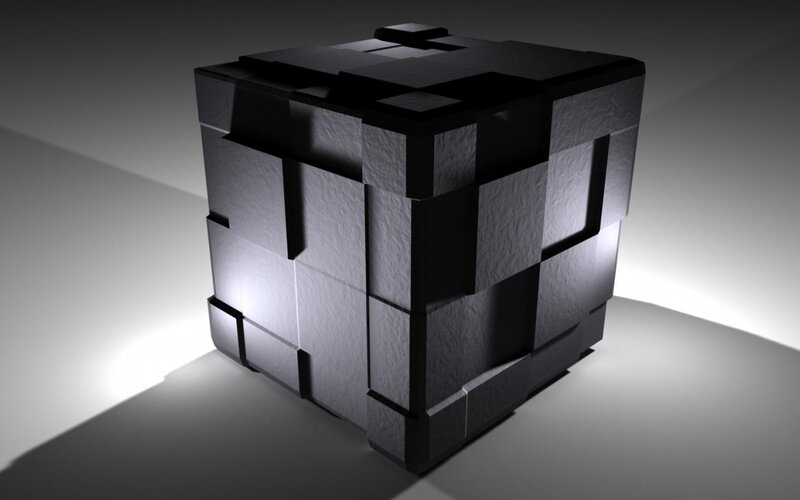 Black Cube Structure — Dramatic