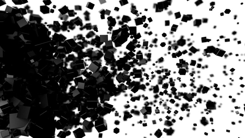 Black Cubes Exploding — Dynamic, 3d Render