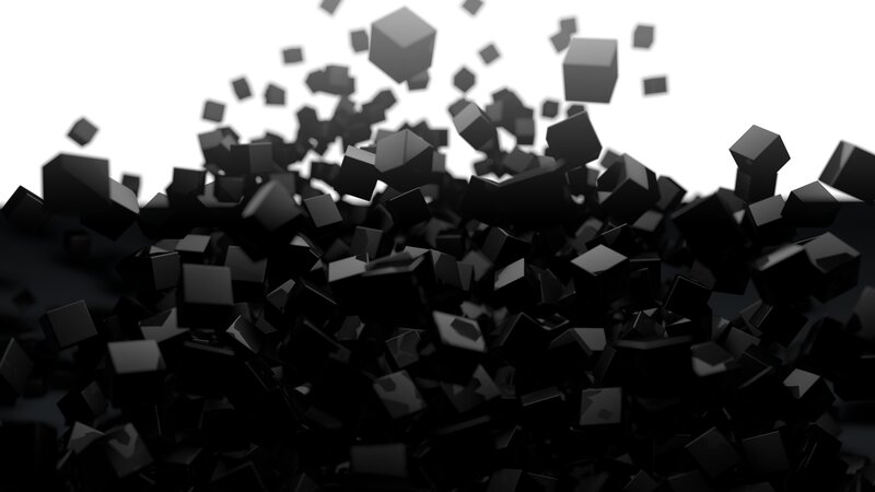 Black Cubes Falling