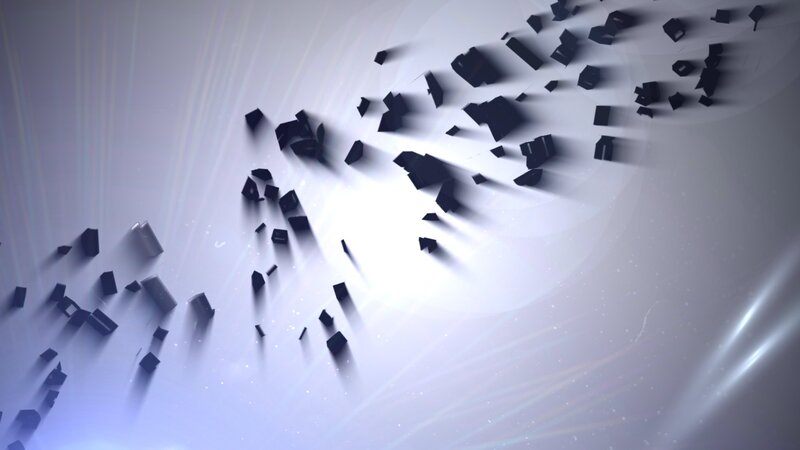 Black Cubes Floating — White