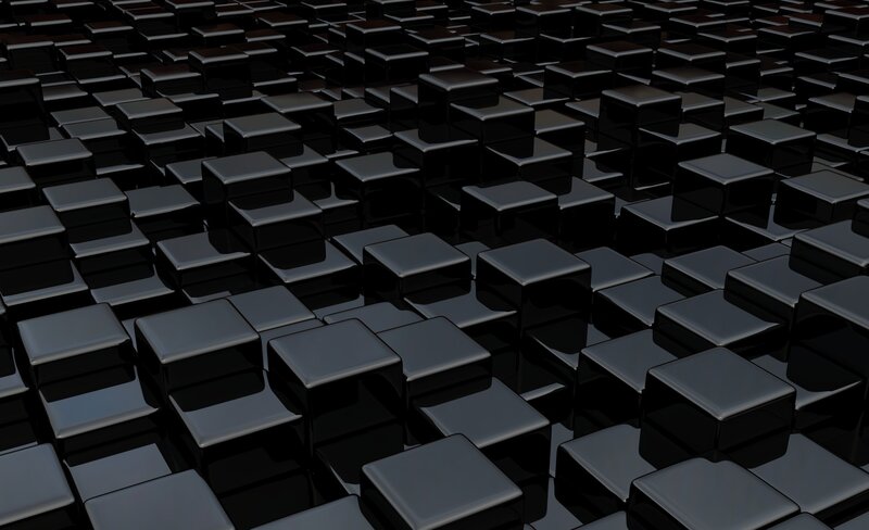 Black Cubes in Grid — Abstract