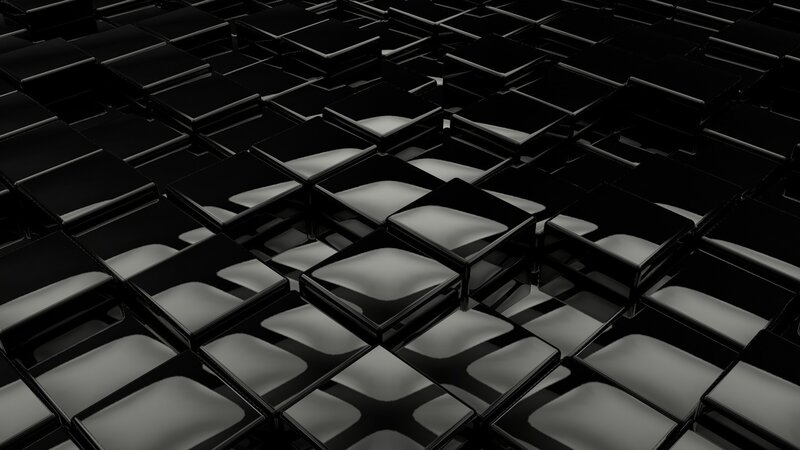 Black Cubes in Grid — Minimalist, 3d Render