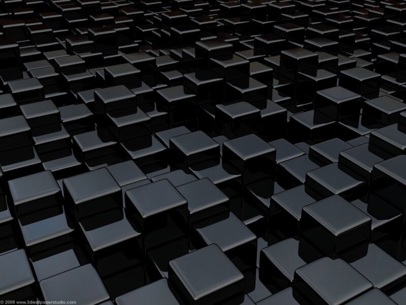 Black Cubes on Grid — Abstract