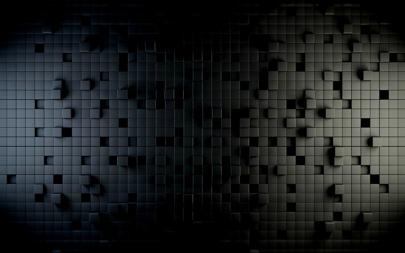 Black Cubes on Grid — Dark