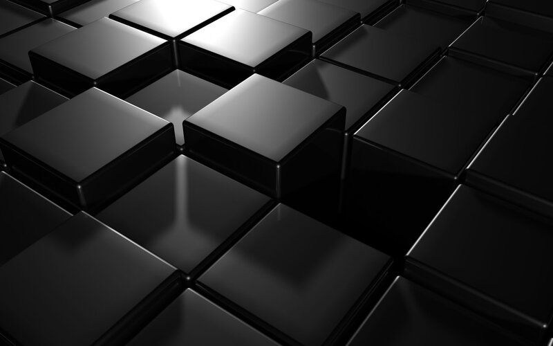 Black Cubes on Grid — Minimalist