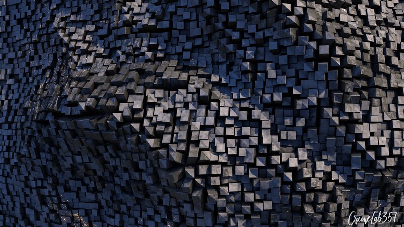Black Cubes on Surface — Abstract