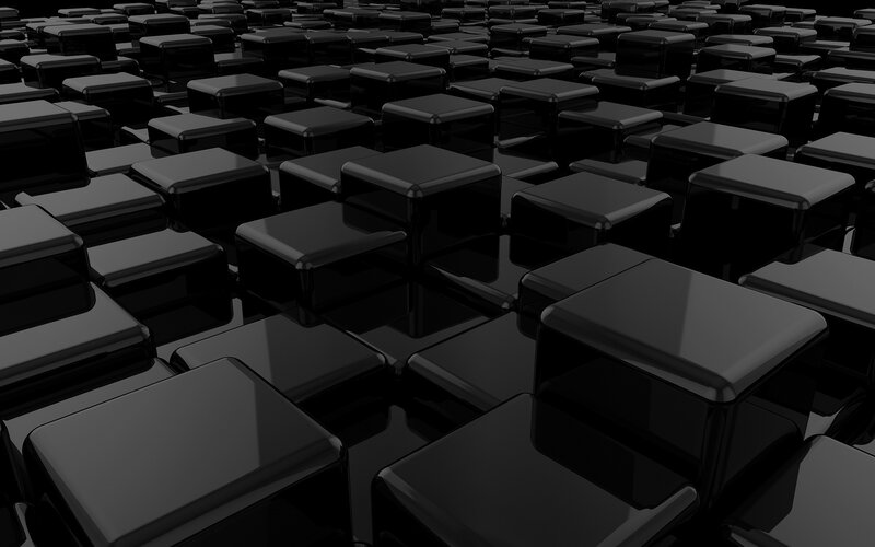 Black Cubes on Surface — Dark