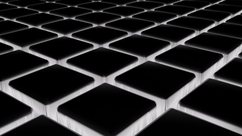 Black Cubes on White Grid