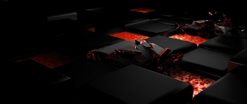 Black Cubes with Lava