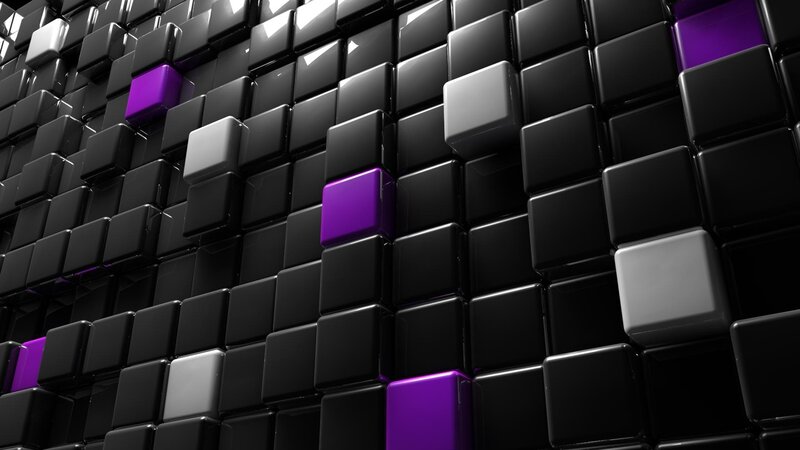 Black Cubes with Purple Accents — Abstract