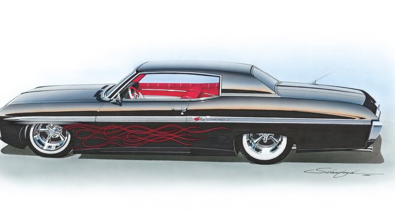 Black Custom Car — Calm, Illustration