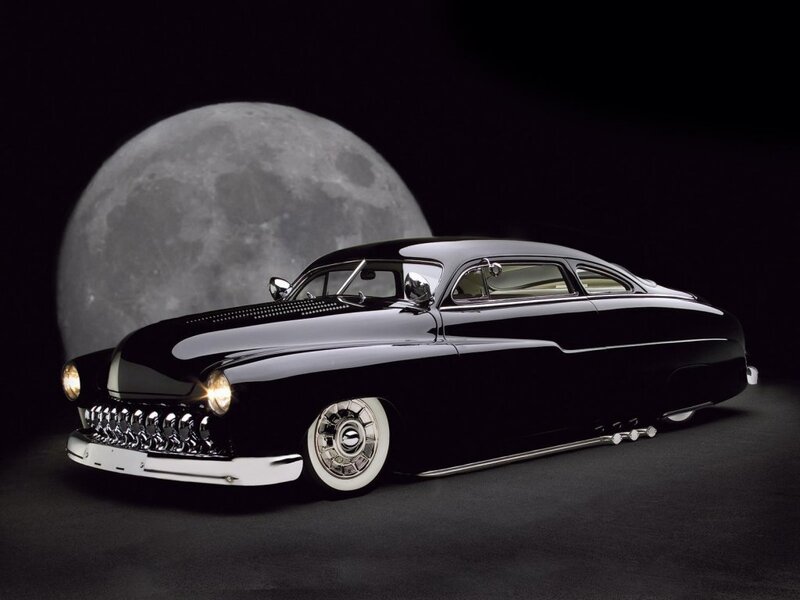 Black Custom Car — Dramatic, Night