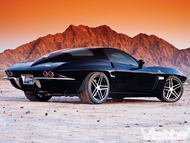 Black Custom Car — Dramatic, Sunset