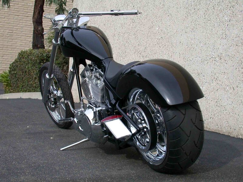 Black Custom Chopper Motorcycle — Calm