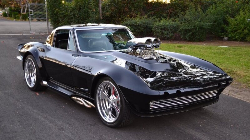 Black Custom Corvette — Dramatic