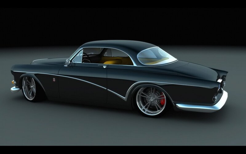 Black Custom Coupe Car — Dramatic