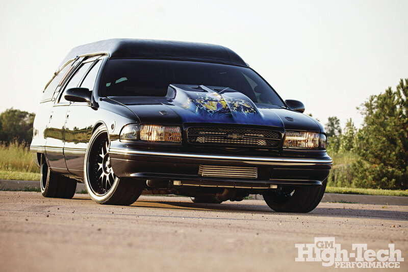 Black Custom Hearse — Dramatic