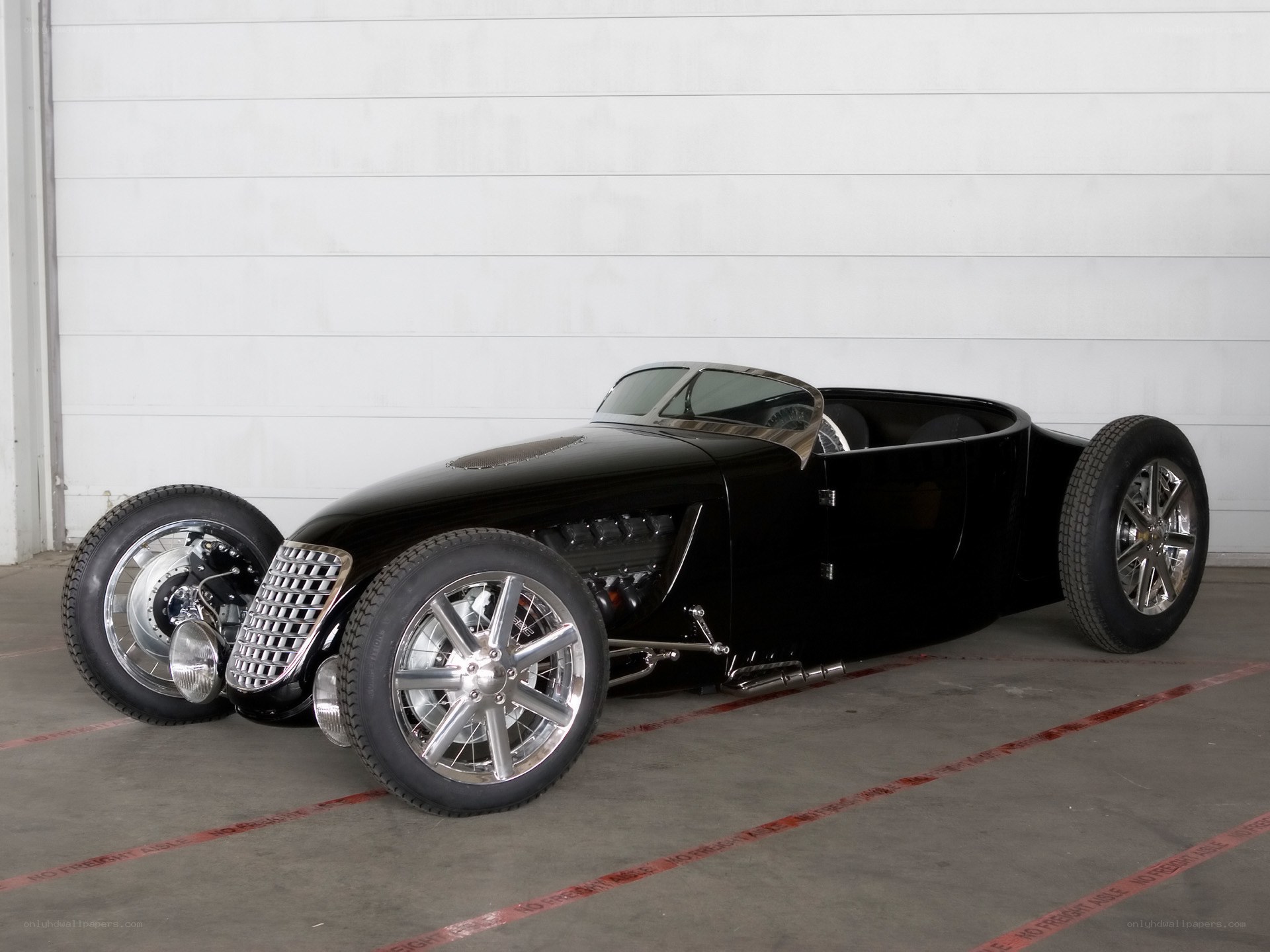 black custom hot rod car