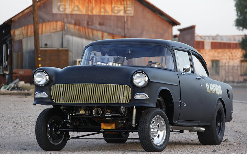 Black Custom Hot Rod — Dramatic, Sunset
