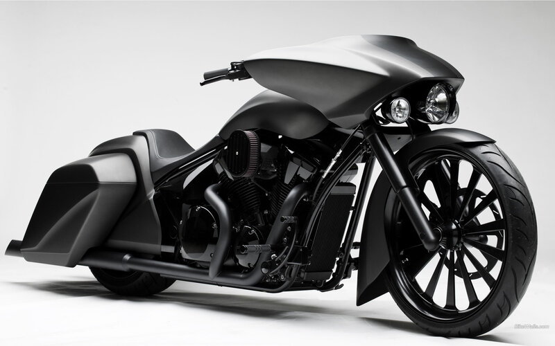 black custom motorcycle