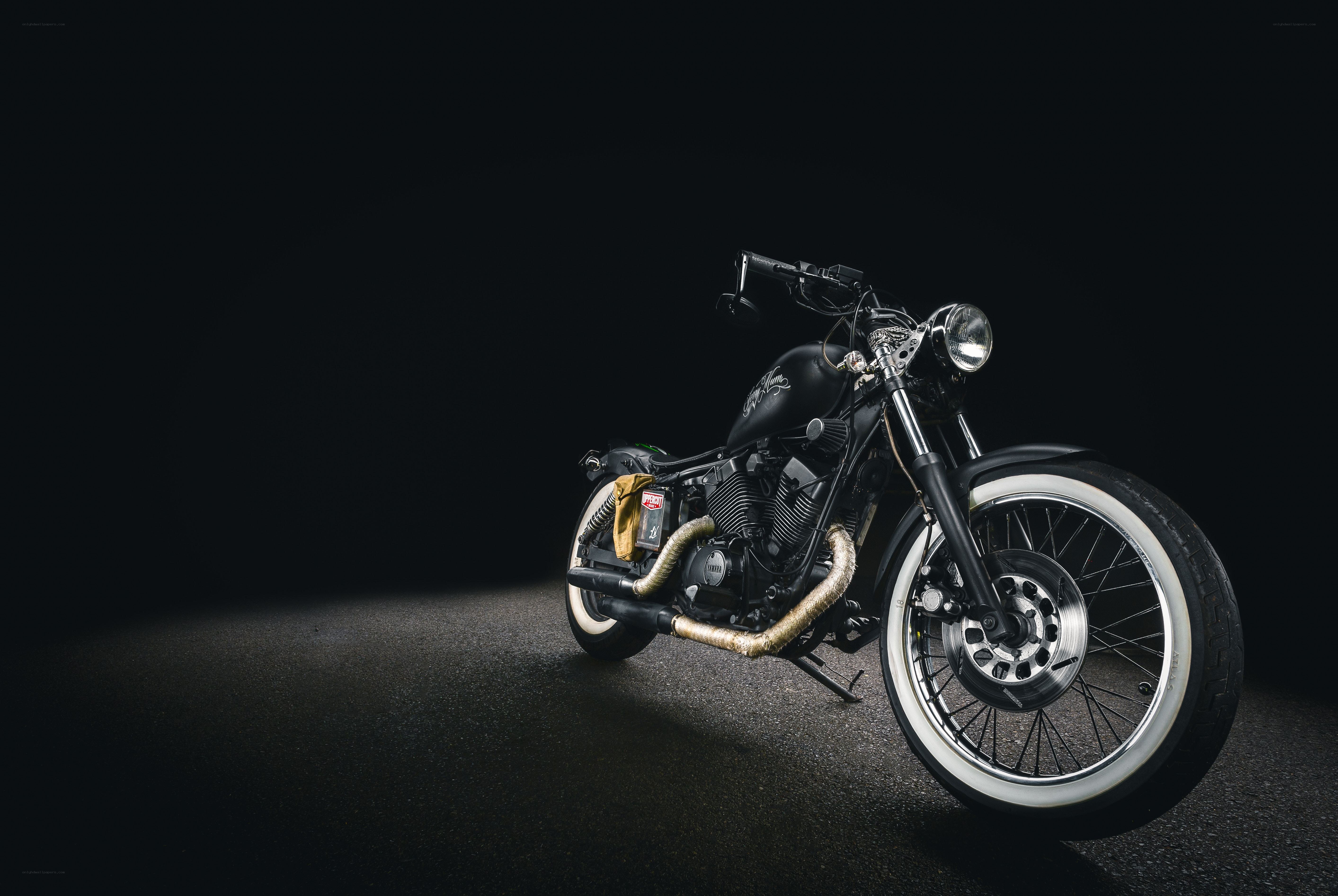 black custom motorcycle