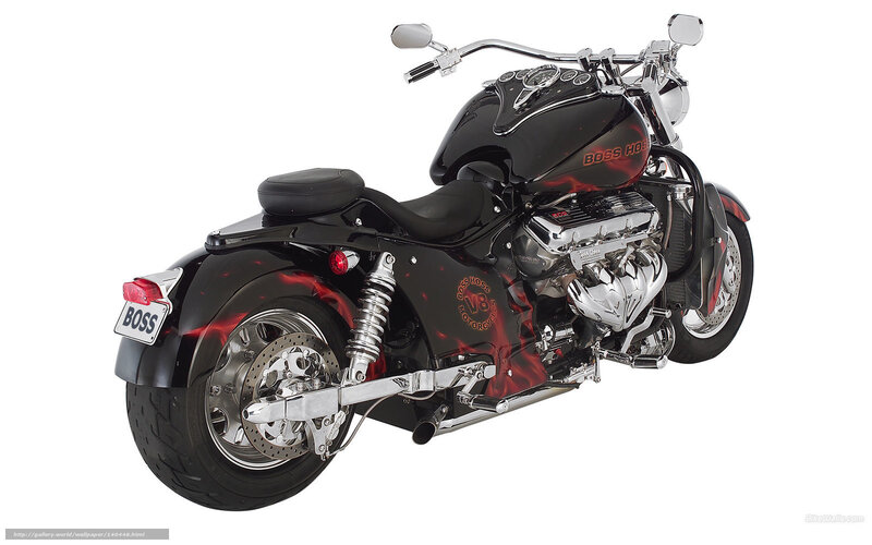 Black Custom Motorcycle — Dramatic, Photograph