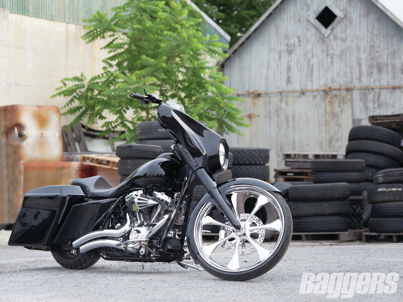 Black Custom Motorcycle — Industrial