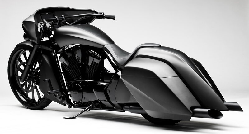 Black Custom Motorcycle — Minimalist, 3d Render