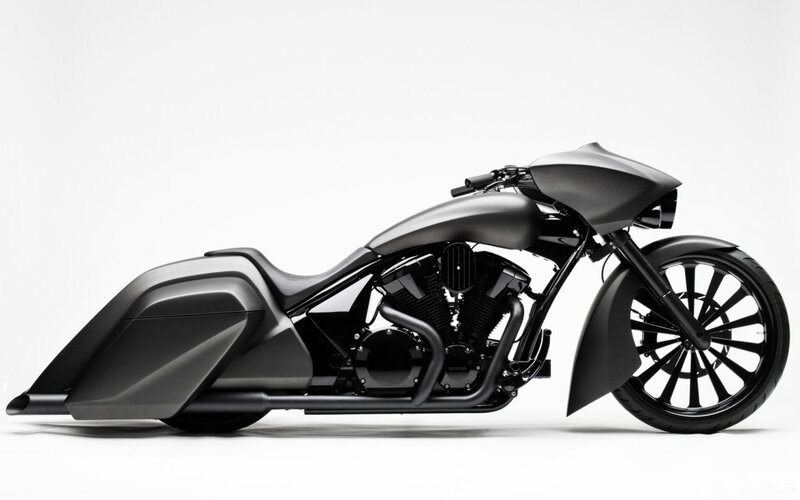 Black Custom Motorcycle — Minimalist