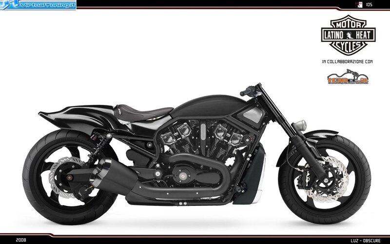 Black Custom Motorcycle — Neutral, Digital Art