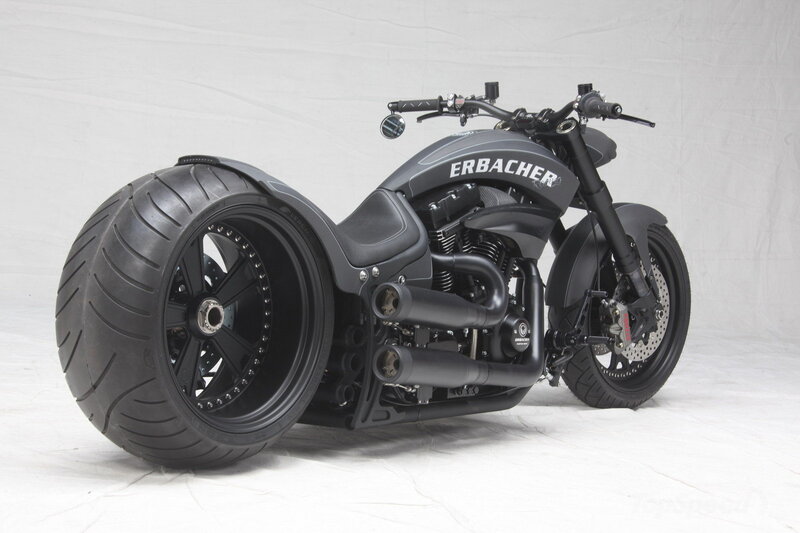 Black Custom Motorcycle — Neutral, Photograph