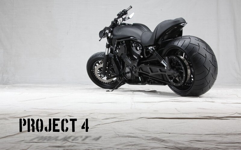 Black Custom Motorcycle — Neutral, Photograph, Tire