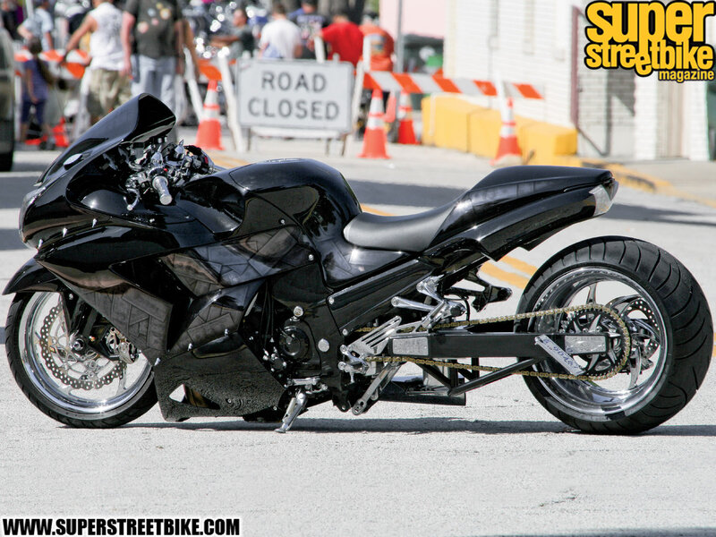 Black Custom Motorcycle — Outdoor