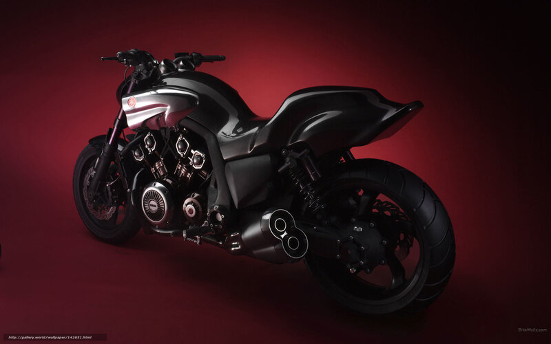Black Custom Motorcycle — Red