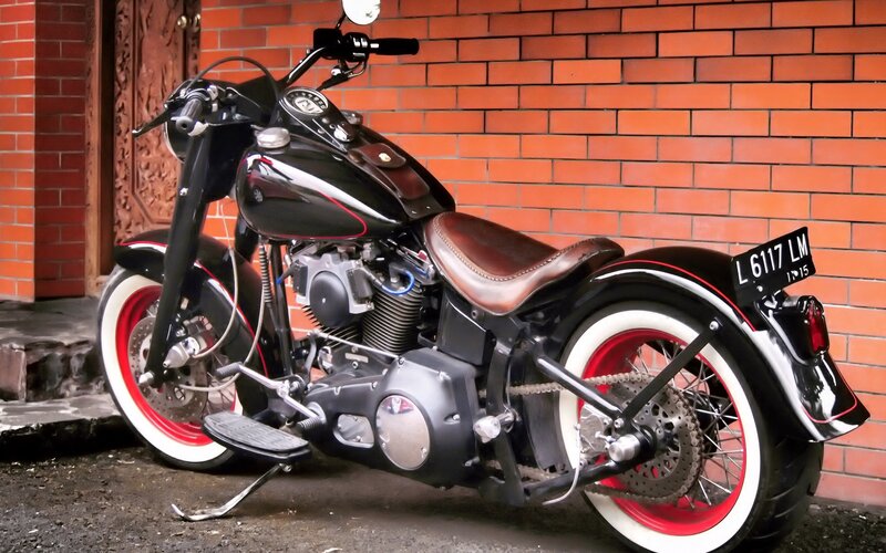 Black Custom Motorcycle — Static