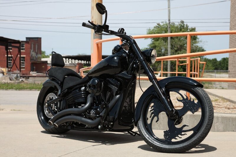 Black Custom Motorcycle — Urban