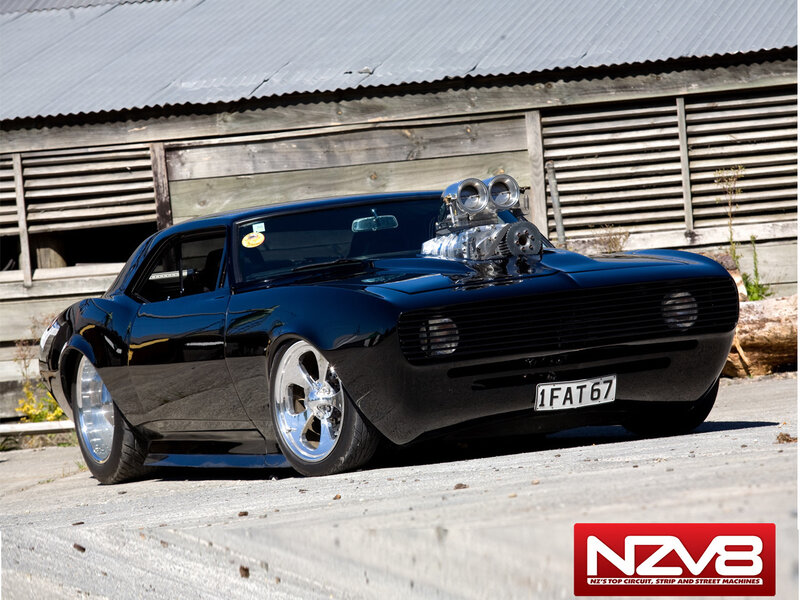 Black Custom Muscle Car — Dramatic