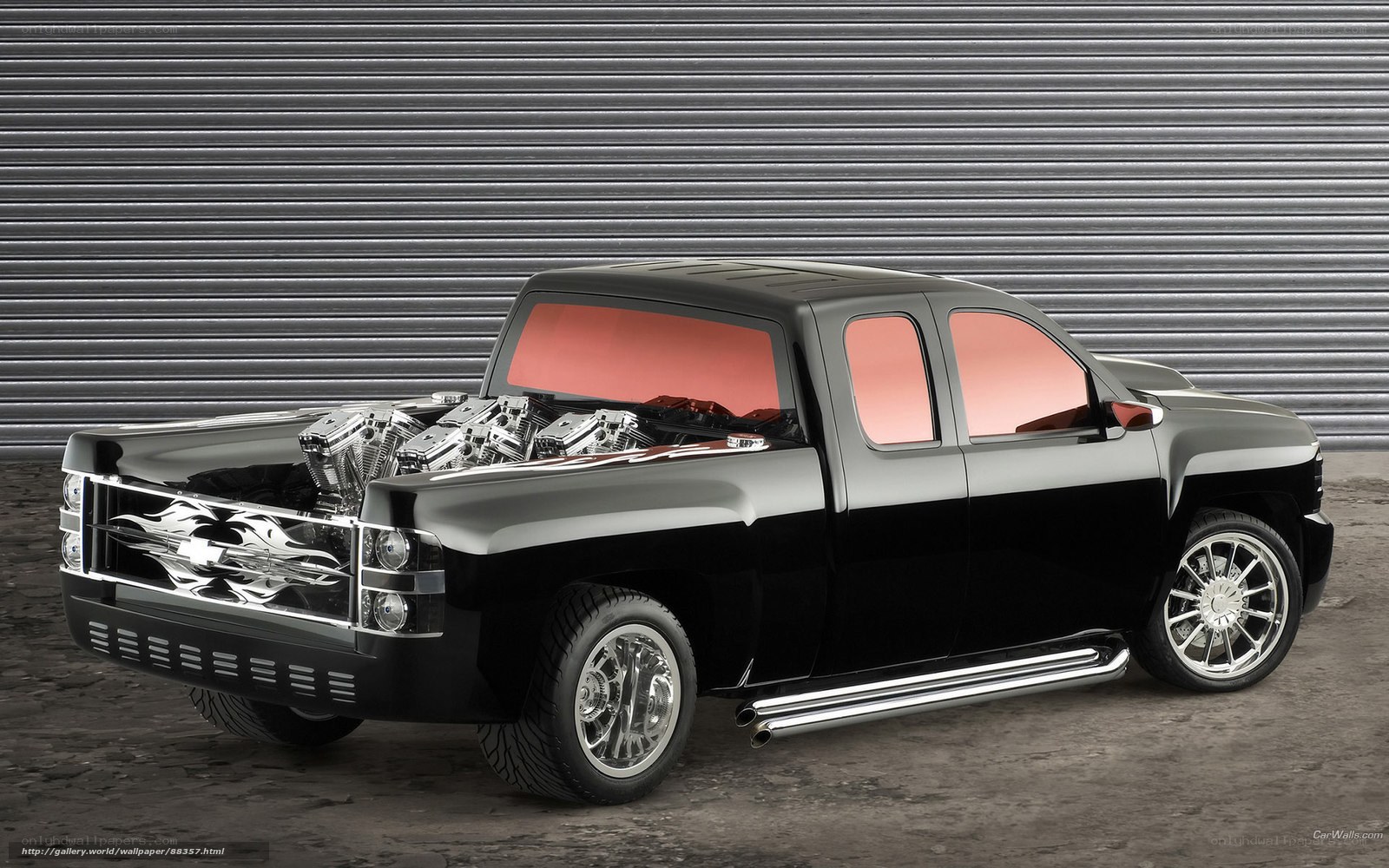 black custom pickup truck