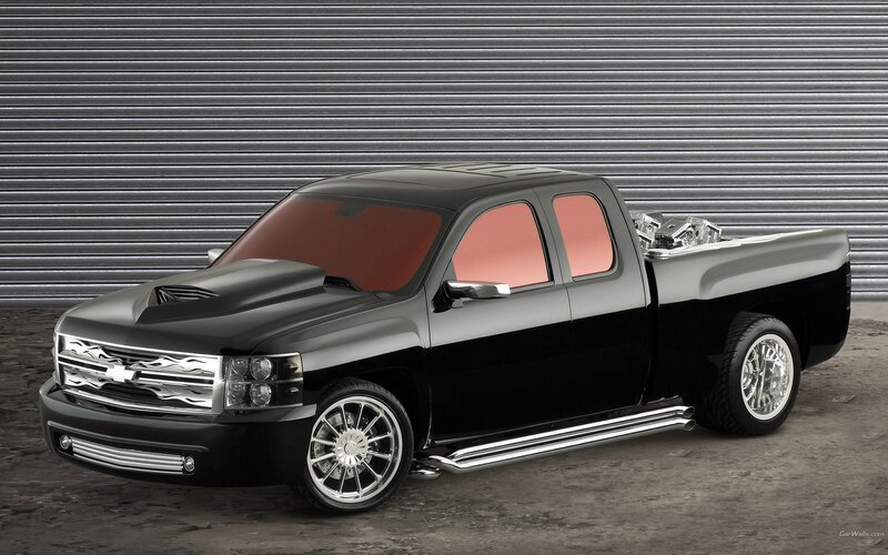 black custom pickup truck