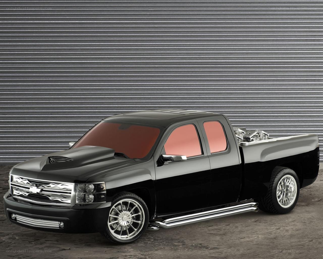 black custom pickup truck
