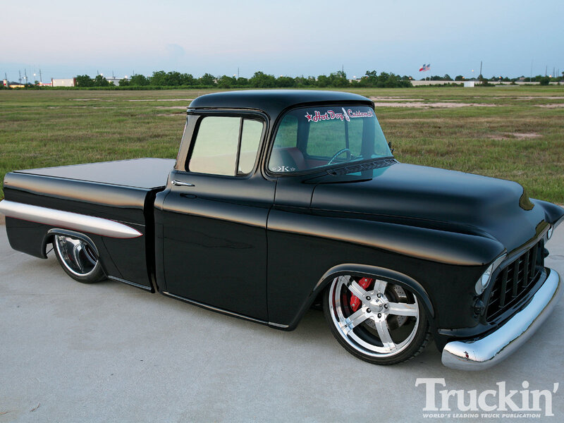 Black Custom Pickup Truck — Calm, Sunset, Photograph