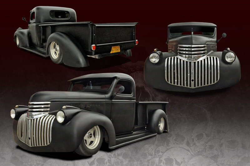 Black Custom Pickup Truck — Dramatic, 3d Render, Grille