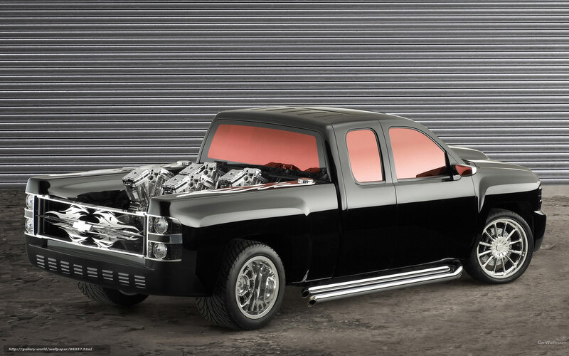 Black Custom Pickup Truck — Dramatic, 3d Render