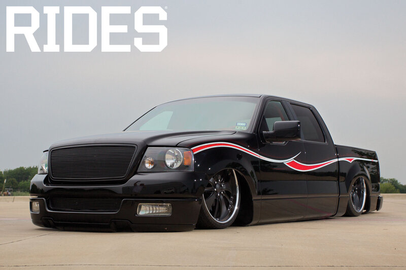 Black Custom Pickup Truck — Dramatic, Afternoon, Photograph, Custom Wheels